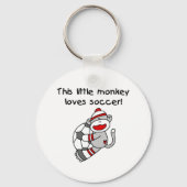 Sock Monkey houdt van Voetbal Sleutelhanger (Voorkant)