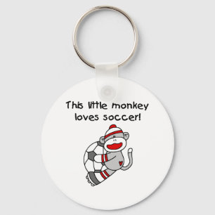 Sock Monkey houdt van Voetbal Sleutelhanger