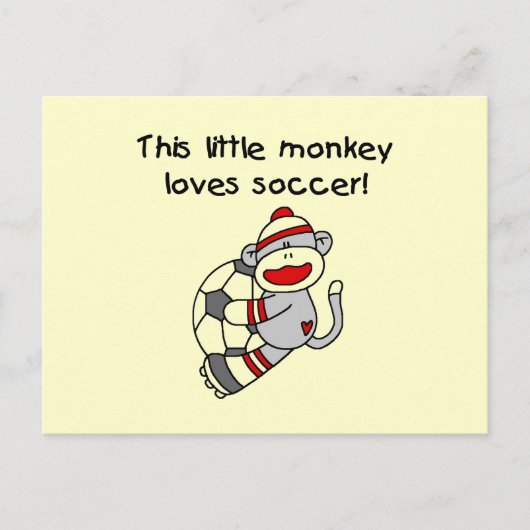 Sock Monkey houdt van Voetbal T-shirten en cadeaus Briefkaart (Voorkant)