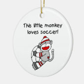 Sock Monkey houdt van Voetbal T-shirten en cadeaus Keramisch Ornament (Links)