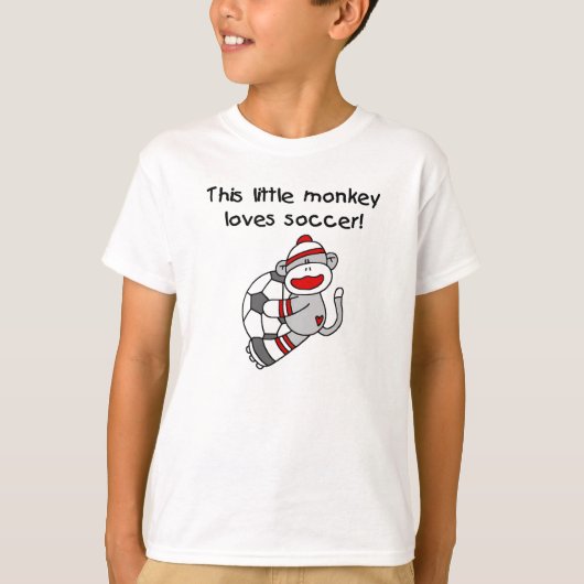 Sock Monkey houdt van Voetbal T-shirten en cadeaus T-shirt (Voorkant)