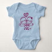 Sock Monkey Hugz Baby Bodysuit ~ Cherry roze (Voorkant)