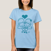 Sock Monkey Hugz T-shirt (turquoise blue) (Voorkant)