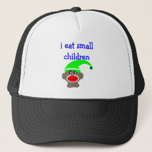 Sock Monkey "I EAT KLEINE KINDEREN" Trucker Pet