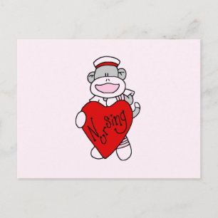 Sock Monkey I Love Nursing T-shirts and Gifts Briefkaart