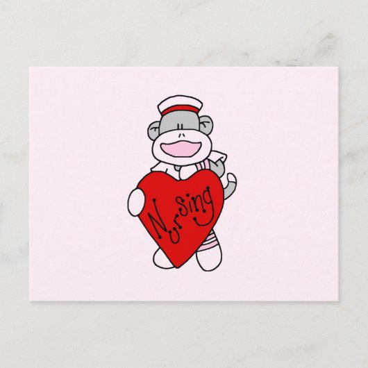 Sock Monkey I Love Nursing T-shirts and Gifts Briefkaart (Voorkant)
