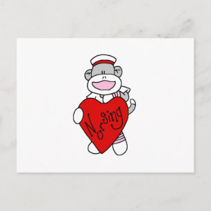 Sock Monkey I Love Nursing T-shirts and Gifts Briefkaart