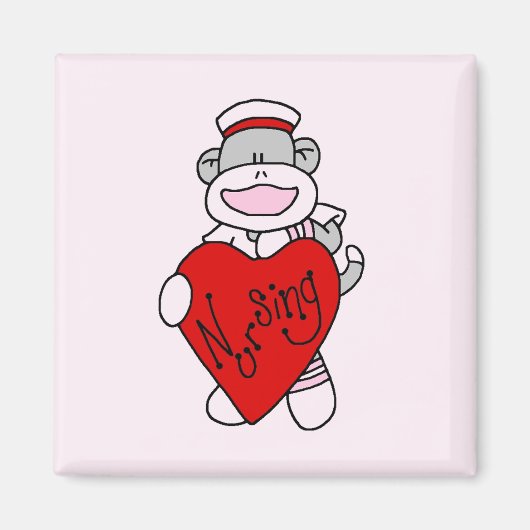 Sock Monkey I Love Nursing T-shirts and Gifts Magneet (Voorkant)