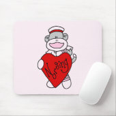 Sock Monkey I Love Nursing T-shirts and Gifts Muismat (Met muis)