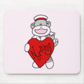 Sock Monkey I Love Nursing T-shirts and Gifts Muismat (Voorkant)