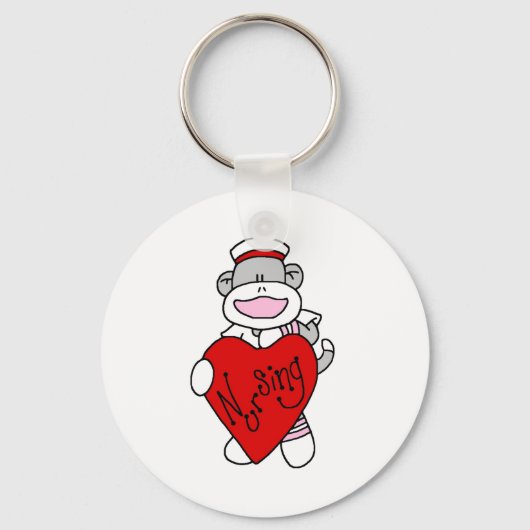 Sock Monkey I Love Nursing T-shirts and Gifts Sleutelhanger (Voorkant)