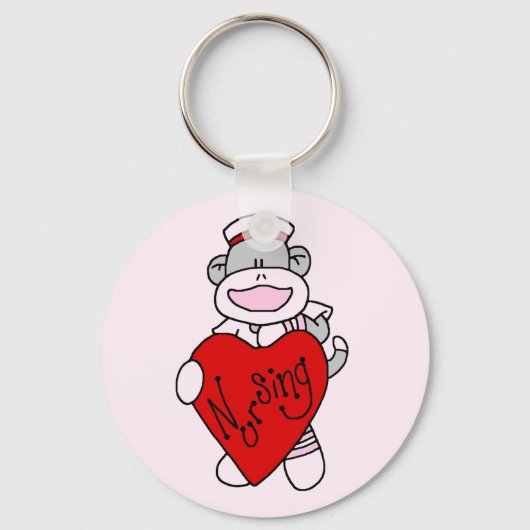 Sock Monkey I Love Nursing T-shirts and Gifts Sleutelhanger (Voorkant)