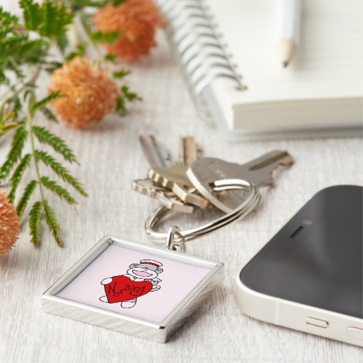 Sock Monkey I Love Nursing T-shirts and Gifts Sleutelhanger (Zijkant)