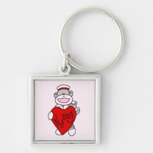 Sock Monkey I Love Nursing T-shirts and Gifts Sleutelhanger