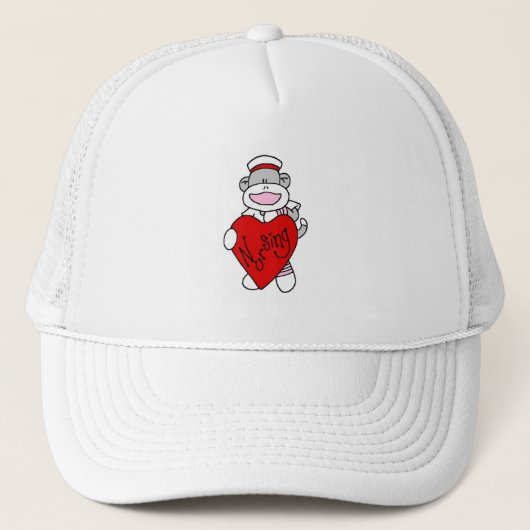 Sock Monkey I Love Nursing T-shirts and Gifts Trucker Pet (Voorkant)
