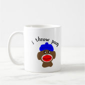 Sock Monkey "I THROW POOP" Koffiemok (Links)