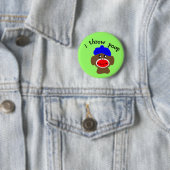 Sock Monkey "I THROW POOP" Ronde Button 5,7 Cm (In situ)