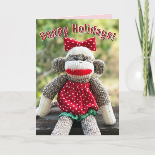 Sock Monkey - Ichigo Kerst Kaarten (Voorkant)