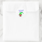 Sock Monkey "IK EET KLEINE KINDEREN" Ronde Sticker (Tas)
