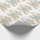 Sock Monkey in Blue Cadeaupapier (Hoek)