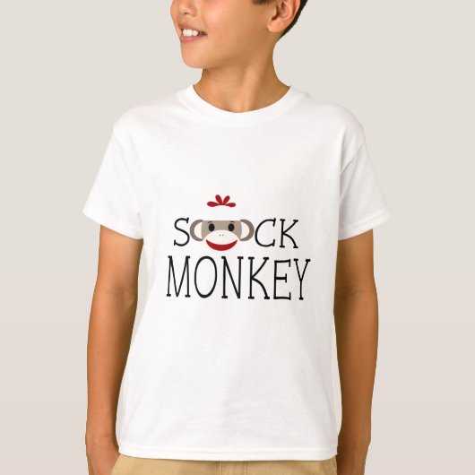 Sock Monkey in Wording T-shirt (Voorkant)