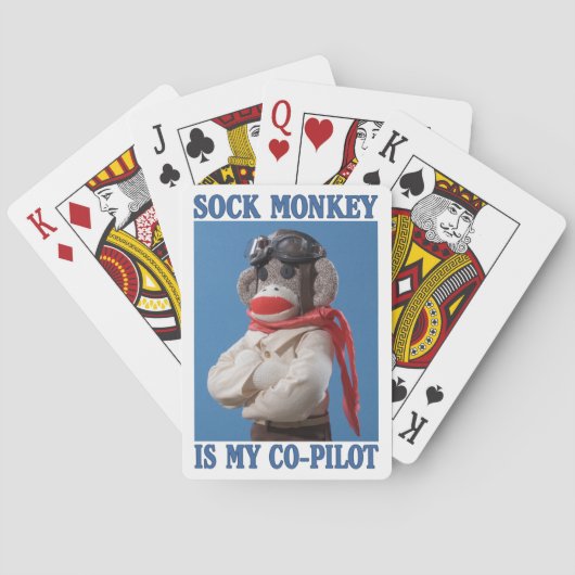 Sock Monkey is mijn co-piloot Pokerkaarten (Achterkant)