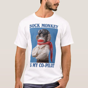 Sock Monkey is mijn co-piloot T-shirt