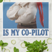 Sock Monkey is mijn co-piloot Theedoek (Gevouwen)