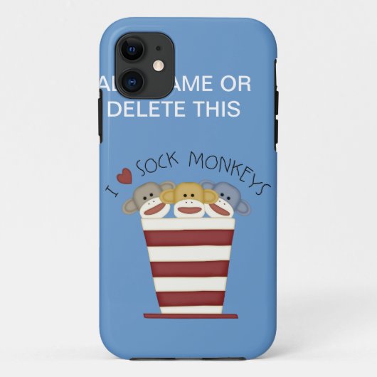 SOCK MONKEY IS ZEER BLAUW, iPhone 5 HOESJE (Achterkant)