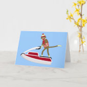 Sock Monkey Jetski Kaart (Gele Bloem)