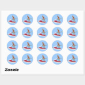 Sock Monkey Jetski Ronde Sticker (Vel)