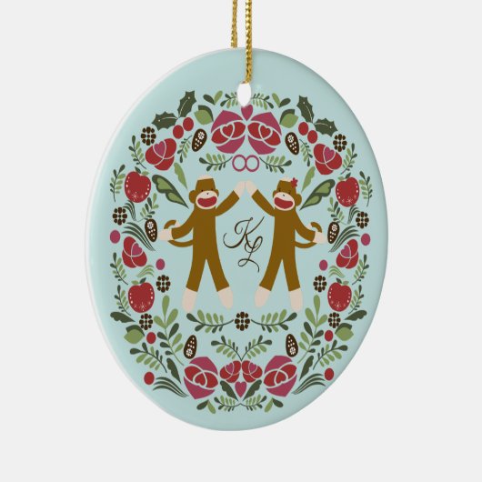 Sock Monkey Joy Ornament (Rechts)