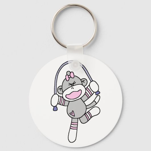 Sock Monkey Jumping Rope Sleutelhanger (Voorkant)