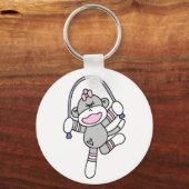 Sock Monkey Jumping Rope Sleutelhanger (Voorkant)