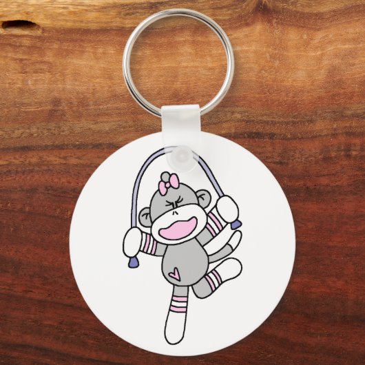 Sock Monkey Jumping Rope Sleutelhanger (Voorkant)