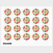 Sock Monkey Kerstblokken Ronde Stickers (Vel)