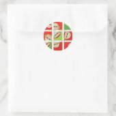 Sock Monkey Kerstblokken Ronde Stickers (Tas)