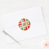 Sock Monkey Kerstblokken Ronde Stickers (Envelop)