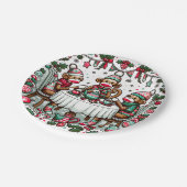 Sock Monkey Kerstmis Tea Party Papieren Bordje (Gekanteld)