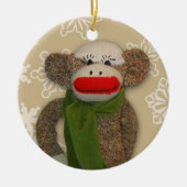 Sock Monkey-kerstversiering Keramisch Ornament (Voorkant)