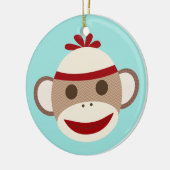 Sock Monkey-kerstversiering Keramisch Ornament (Links)