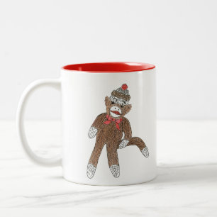 Sock Monkey-koffie-mok Tweekleurige Koffiemok