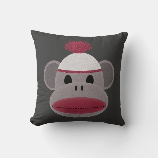 Sock Monkey Kussen (Voorkant)