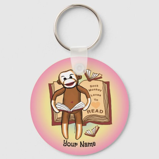 Sock Monkey leest Sleutelhanger (Voorkant)