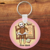 Sock Monkey leest Sleutelhanger (Voorkant)