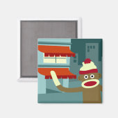 Sock Monkey Lounge Night Magneet (Voorkant / Achterkant)