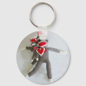 Sock Monkey Love #1 Sleutelhanger (Voorkant)