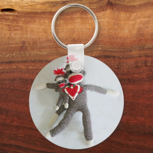 Sock Monkey Love #1 Sleutelhanger (Voorkant)