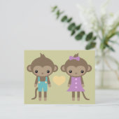 Sock Monkey Love Briefkaart (Staand voorkant)