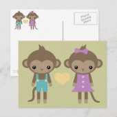 Sock Monkey Love Briefkaart (Voorkant / Achterkant)